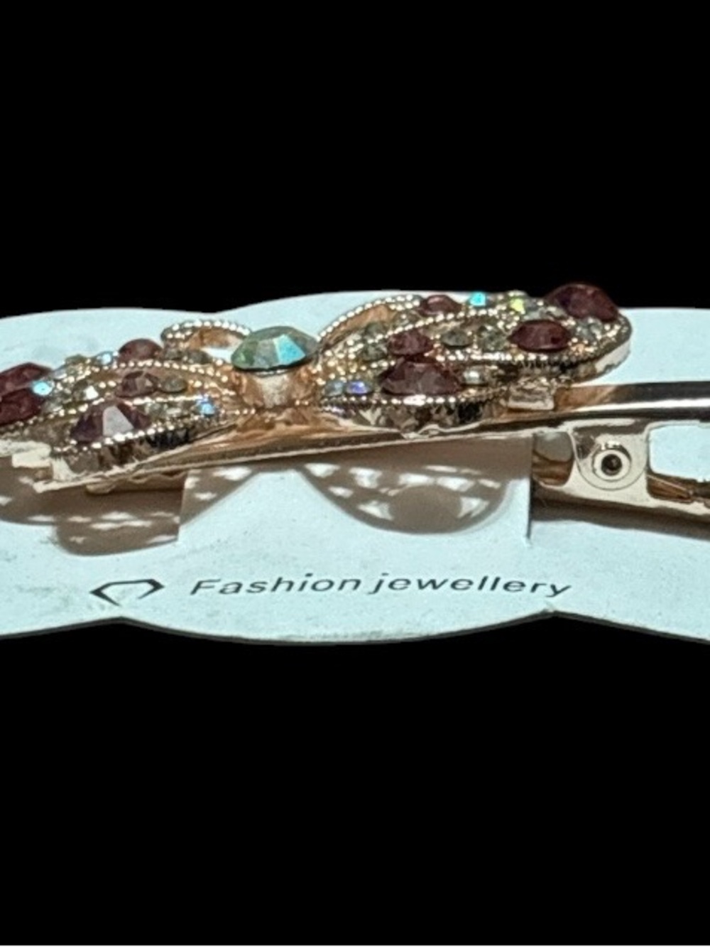 Butterfly Crystal Hair Clip - Pink Multicolor Sparkle - Picture 3 of 4